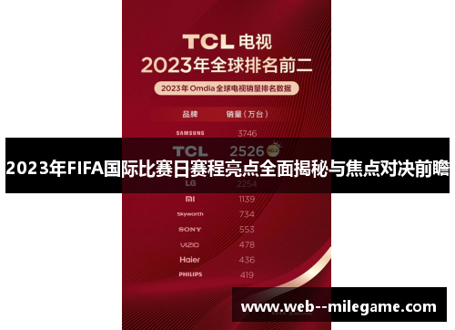 2023年FIFA国际比赛日赛程亮点全面揭秘与焦点对决前瞻 2023年FIFA国际比赛日赛程亮点全面揭秘与焦点对决前瞻